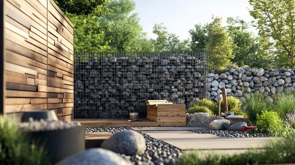 ¿Cómo construir una cerca de gaviones y madera resistente y decorativa para tu propiedad?